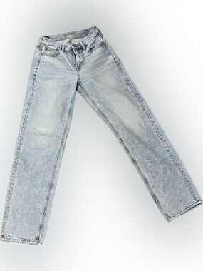 American Eagle Outfitters Pale Blue Straight-Leg Jeans